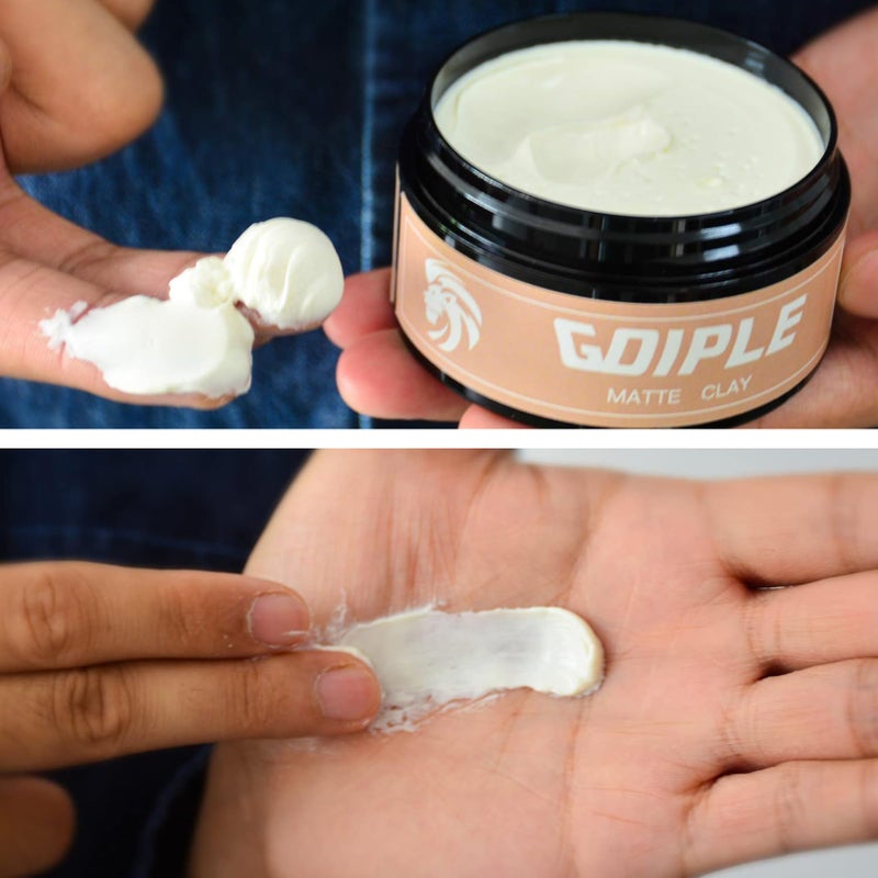 Goiple Hair Styling Clay, Matte Finish Hair Paste for Men, Water Based Matte Texture, Clay Pomade Ideal for All Men's Hair Types 100g (3.5oz) - Image 4