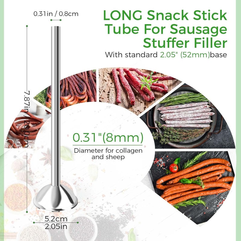 Wutfly 10mm Stainless Steel Sausage Stuffing Tubes and Sausage Stuffer Funnels for #5 Sausage Stuffers - Image 2