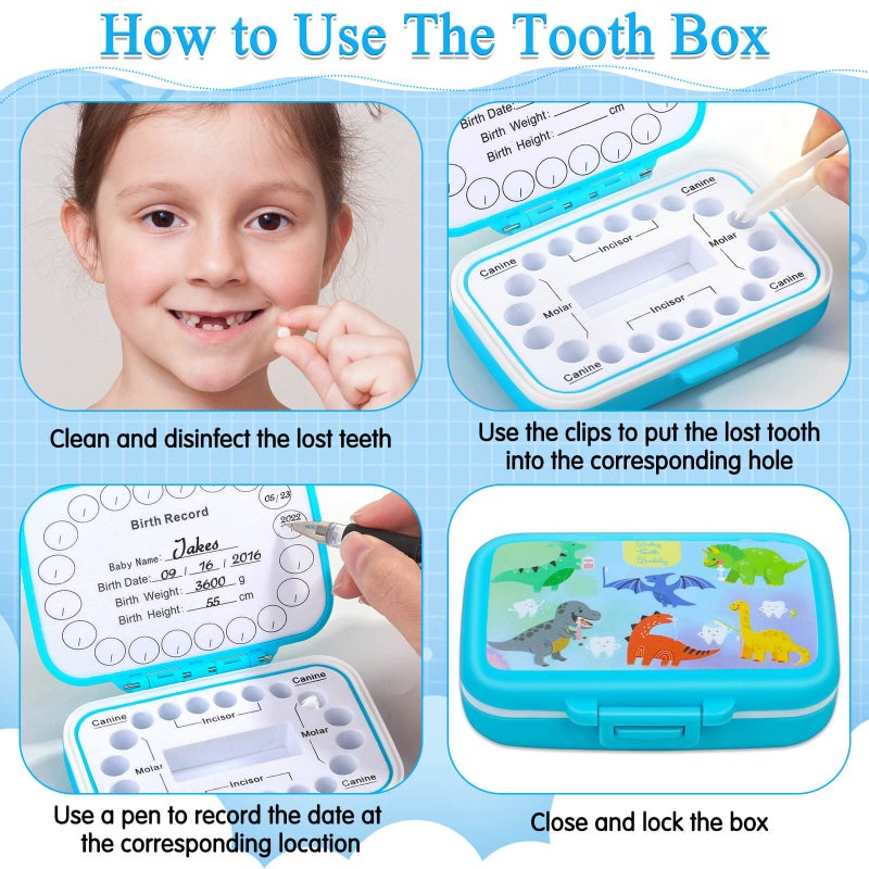 Caffox Tooth Keepsake Box, Tooth Fairy Box Lost Teeth Holders for Kids, Tooth Saver, First Tooth Container, Baby Teeth Storage for Boys and Girls - Image 4