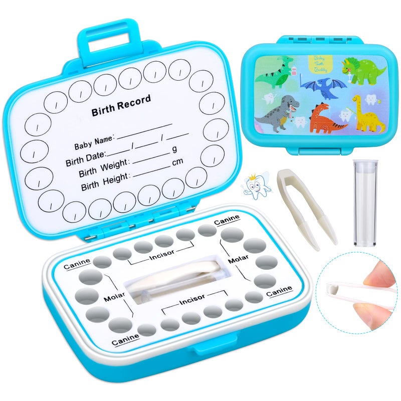 Caffox Tooth Keepsake Box, Tooth Fairy Box Lost Teeth Holders for Kids, Tooth Saver, First Tooth Container, Baby Teeth Storage for Boys and Girls - Image 1