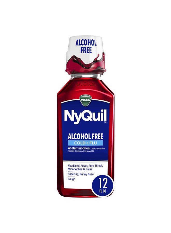 Vicks نيكويل، خالي من الكحول، تخفيف السعال، البرد والإنفلونزا، تخفيف التهاب الحلق، الحمى والاحتقان، توت، 12 أونصة سائلة - Image 1