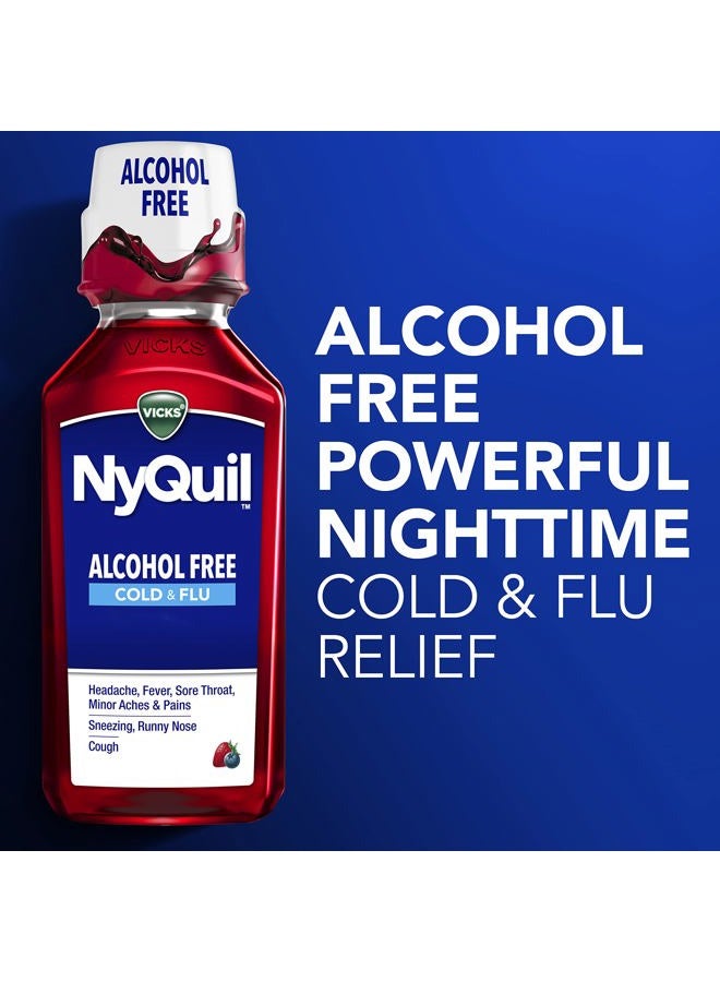Vicks نيكويل، خالي من الكحول، تخفيف السعال، البرد والإنفلونزا، تخفيف التهاب الحلق، الحمى والاحتقان، توت، 12 أونصة سائلة - Image 3