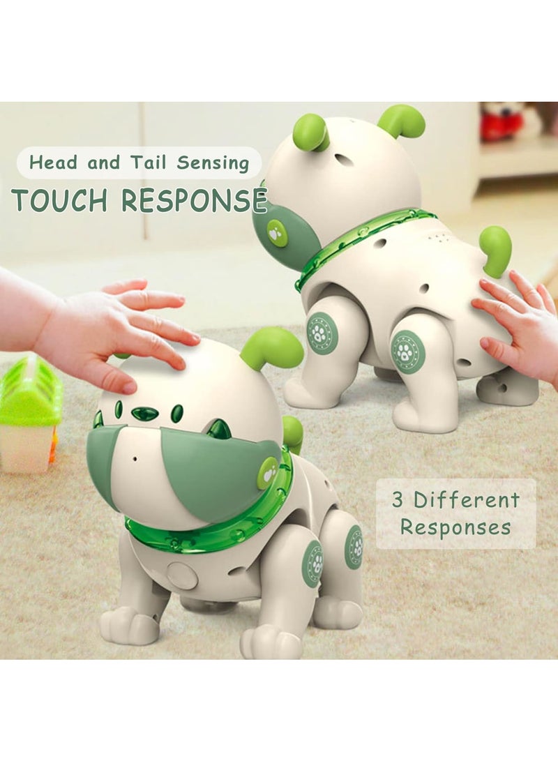 Zikra Robot Dog Toy for Kids, Remote Interactive Electronic Pets with Interactive Touch Sensors, LED Lights, Recording, Smart Dancing Walking RC Robot Puppy Dog for Kids Over 3, Green - Image 4