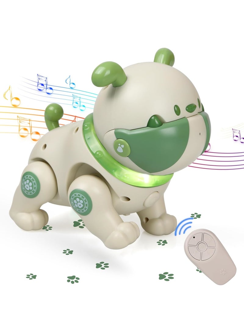 Zikra Robot Dog Toy for Kids, Remote Interactive Electronic Pets with Interactive Touch Sensors, LED Lights, Recording, Smart Dancing Walking RC Robot Puppy Dog for Kids Over 3, Green - Image 1