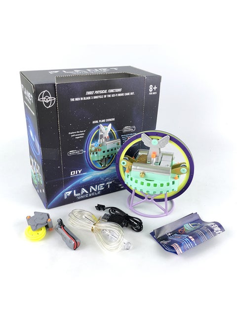 Electric Tumbler Robot Dog Planet Meter Unicycle Wire Walking Machine Gyro Toy Balance Car Dual-purpose Luminous-Color:Planet Instrument (color Random)-English Packaging