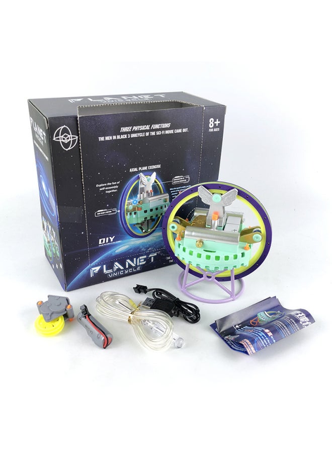 null - Electric Tumbler Robot Dog Planet Meter Unicycle Wire Walking Machine Gyro Toy Balance Car Dual-purpose Luminous-Color:Planet Instrument (color Random)-English Packaging - Image 1