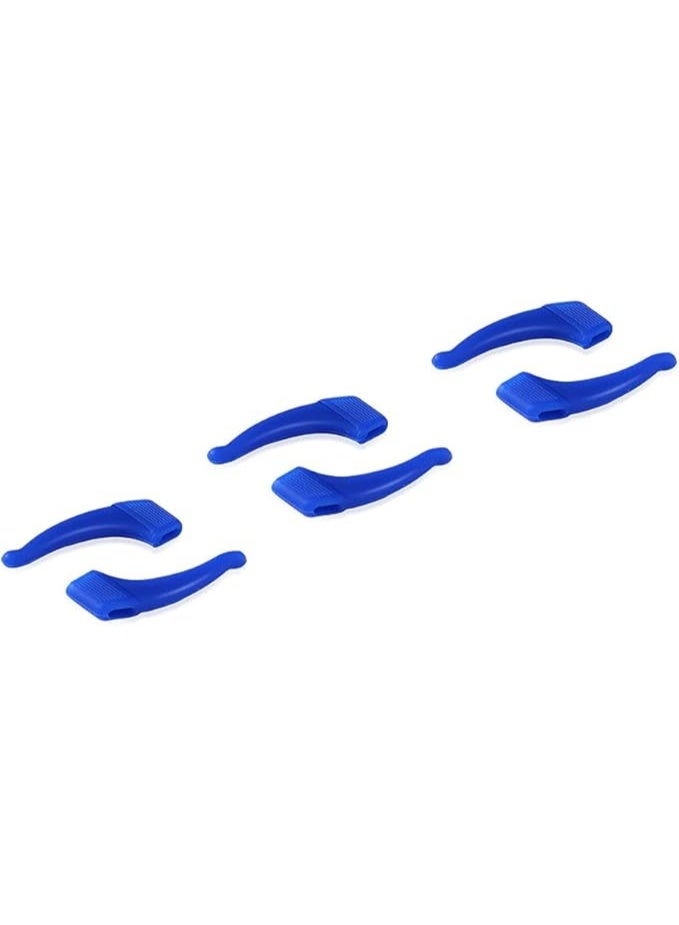 3 Pairs Silicone Anti-Slip Eyeglass Ear Grips - Elastic Glasses Retainers & Ear Hooks for Prescription & Sunglasses - Blue - Image 1