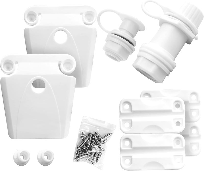 PICEBOM Cooler Replacement Parts Kit, Ice Chest Plastic Hinges, Latch Posts, Threaded, and Triple-Snap Drain Plug. Compatible With Igloo Cooler. Option for Repairing and Replacing Multiple Cooler Parts. - Image 1