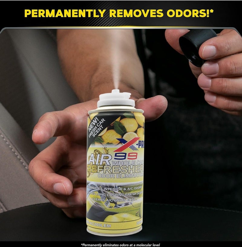 X Pro 99 X-PRO 99 Whole Car Air Refresher Odor Eliminator Spray 200ML, Car AC Cleaner Fresh Lemon Scent, Interior Deodorizer Fogger for Smoke Food Pet Sweat Smell Removal, Auto Air Vent Cleaner Spray for Car Cabin Freshness - Image 3