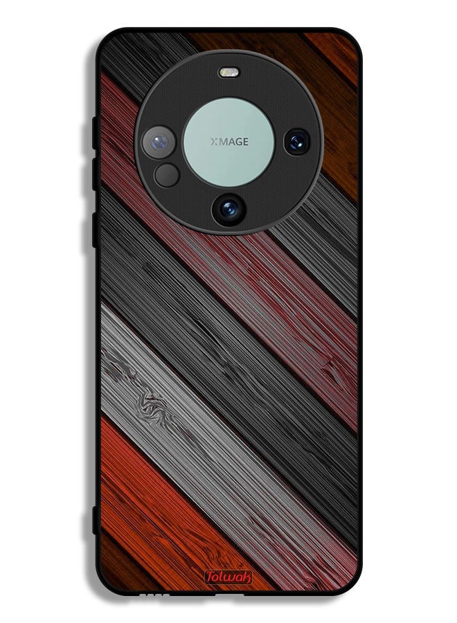 Tolwak Huawei Mate 60 Protective Case Cover Colored Wooden Pattern - Image 1