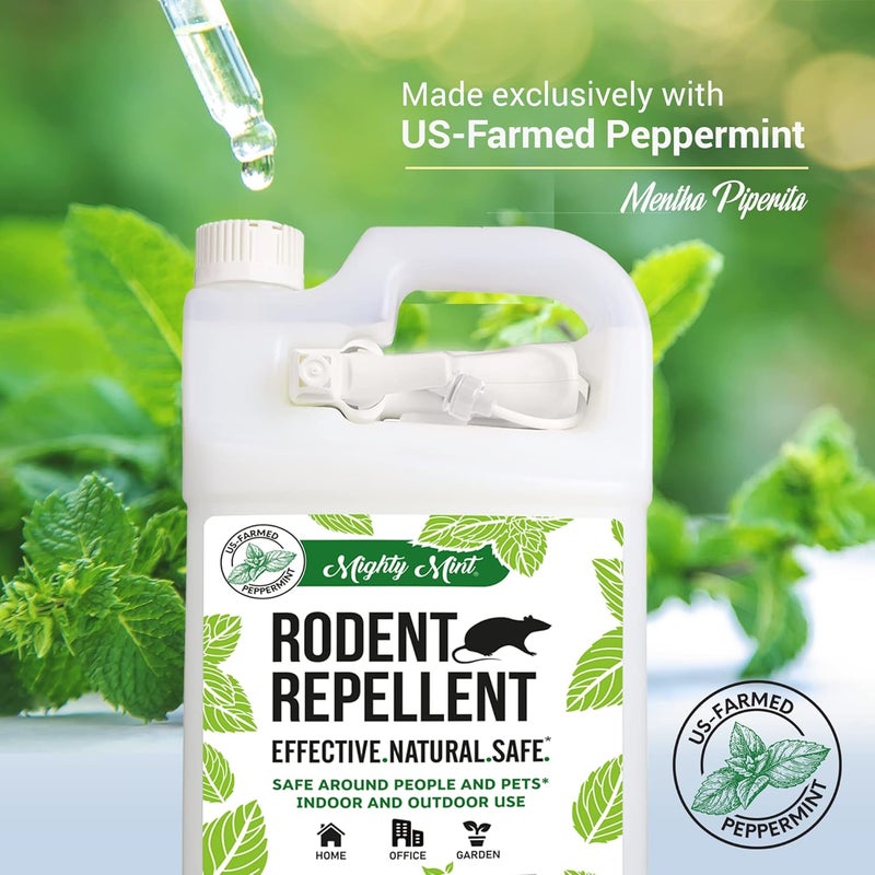 Mighty Mint Peppermint Oil Rodent Repellent Spray with Microfiber Cloth – Natural Indoor & Outdoor Control for Mice and Rats – Plant-Based, Extra-Strong Formula - 1 Gallon (128 oz) - Image 5