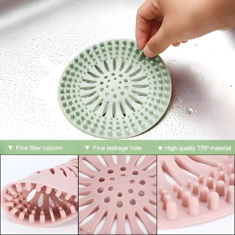 JIALTO Hair Catcher for Bathroom Drain Durable Silicone Sink Drainer/Stopper Shower Drain Covers and Clean Suit for Bathroom Drain Cover and Kitchen Drain Cover for Bathroom Hair Catcher (1) - Image 3