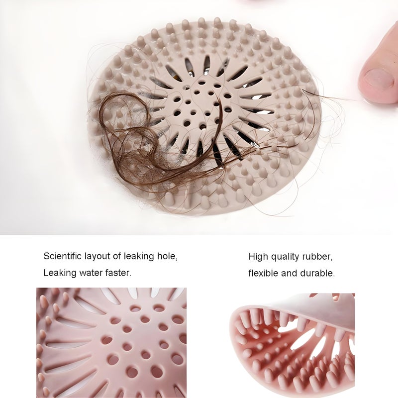 JIALTO Hair Catcher for Bathroom Drain Durable Silicone Sink Drainer/Stopper Shower Drain Covers and Clean Suit for Bathroom Drain Cover and Kitchen Drain Cover for Bathroom Hair Catcher (1) - Image 5