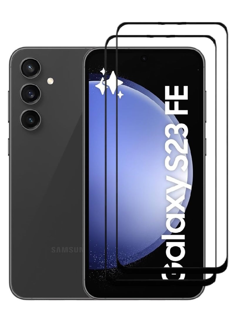 AINA 2 Pieces Tempered Glass Screen Protector 5D Designed For Samsung Galaxy S23 FE Full Glue Edge to Edge Full Screen Coverage And Bubble Free - Image 1