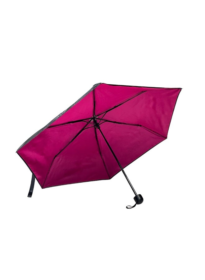 Smucci Compact Folding Umbrella – Sleek & Waterproof for Midday Moments | Wind-Resistant | Black Outside and Pink Inside - Image 2