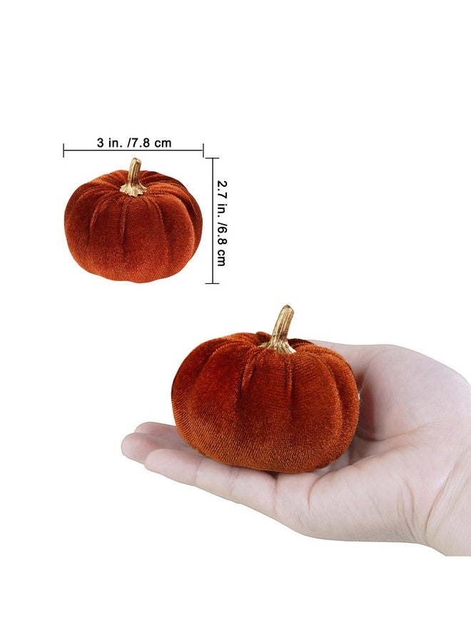 Winlyn وينلين 12 قطعة من اليقطين المزيف الصغير المتنوع من المخمل المزخرف باللون الصدئ والزيتوني والذهبي والرمادي 3" لتزيين حفلات الزفاف في الخريف وعيد الشكر والهالوين وزينة الطاولة في ديكور المزرعة - Image 2