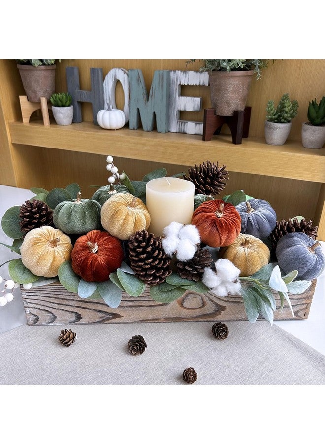 Winlyn وينلين 12 قطعة من اليقطين المزيف الصغير المتنوع من المخمل المزخرف باللون الصدئ والزيتوني والذهبي والرمادي 3" لتزيين حفلات الزفاف في الخريف وعيد الشكر والهالوين وزينة الطاولة في ديكور المزرعة - Image 5