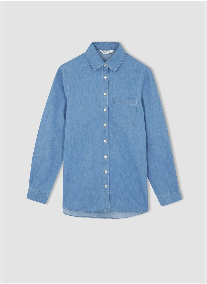 ديفاكتو Woman Relax Fit Denim Shirt