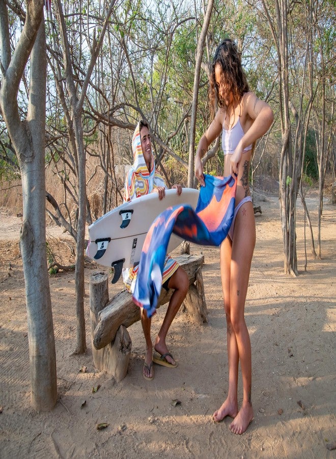 PackTowl Lightweight Microfiber Hooded Changing Poncho, Riso Wave, Large/Extra Large - Image 4