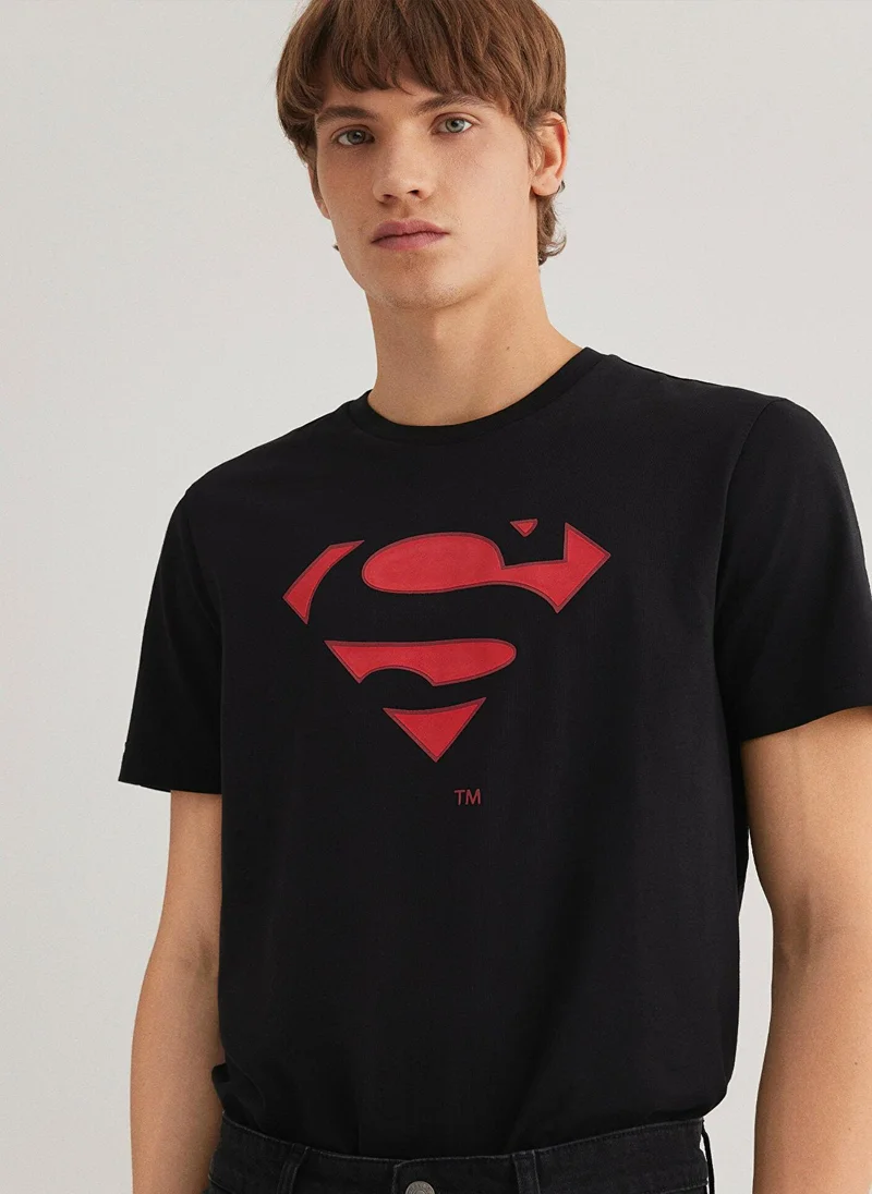MAVI Superman Printed Black T-Shirt