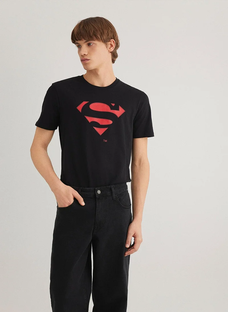 MAVI Superman Printed Black T-Shirt