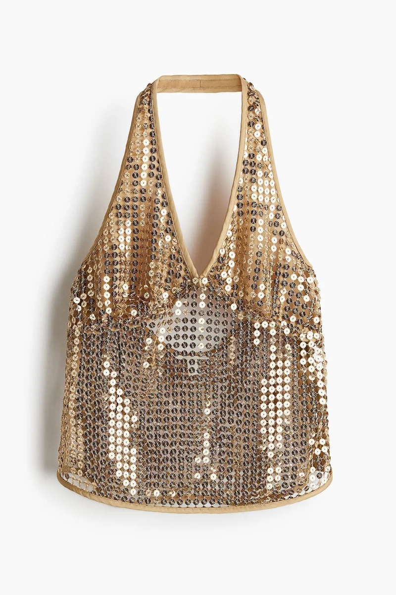 H&M Sequined halterneck top