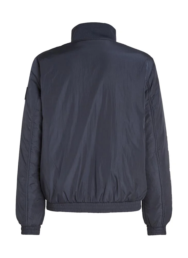 Calvin Klein Jeans Logo Print Zip Through Padded Harrington Jacket