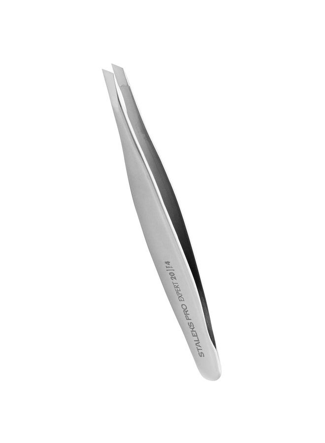 STALEKS PRO Expert 20 Type 4 Professional Eyebrow Tweezers - Narrow Beveled Stainless Steel for Fine Brows & Soft Stroke Hair Removal - Image 1