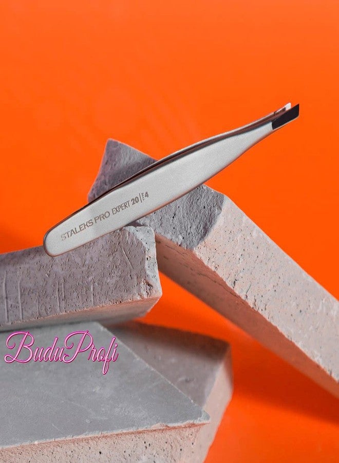 STALEKS PRO Expert 20 Type 4 Professional Eyebrow Tweezers - Narrow Beveled Stainless Steel for Fine Brows & Soft Stroke Hair Removal - Image 2