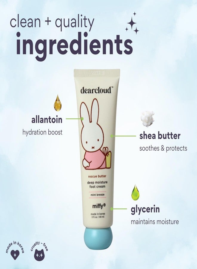 dearcloud Miffy Rescue Butter Foot Cream - Shea Butter & Urea (Mint) - Image 2