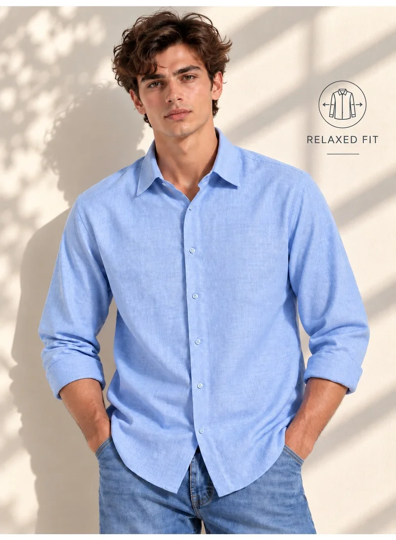 فكتور اند جين Men's Textured Relaxed Fit Shirt