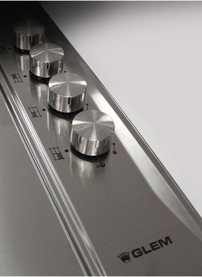 GLEMGAS Builtin Electric Hob 4 Electric Plates 58.5CM Side Control Steel  - Image 4