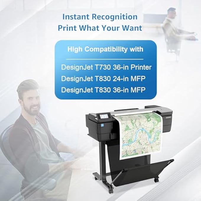 COMPATIBLE HP728 INK CARTRIDGES MATTE BLACK 300ML F9J68A FOR PRINTERS DESIGNJET T730 36-IN PRINTER, DESIGNJET T830 24-IN MFP, DESIGNJET T830 36-IN MFP - MATTE BLACK - Image 3