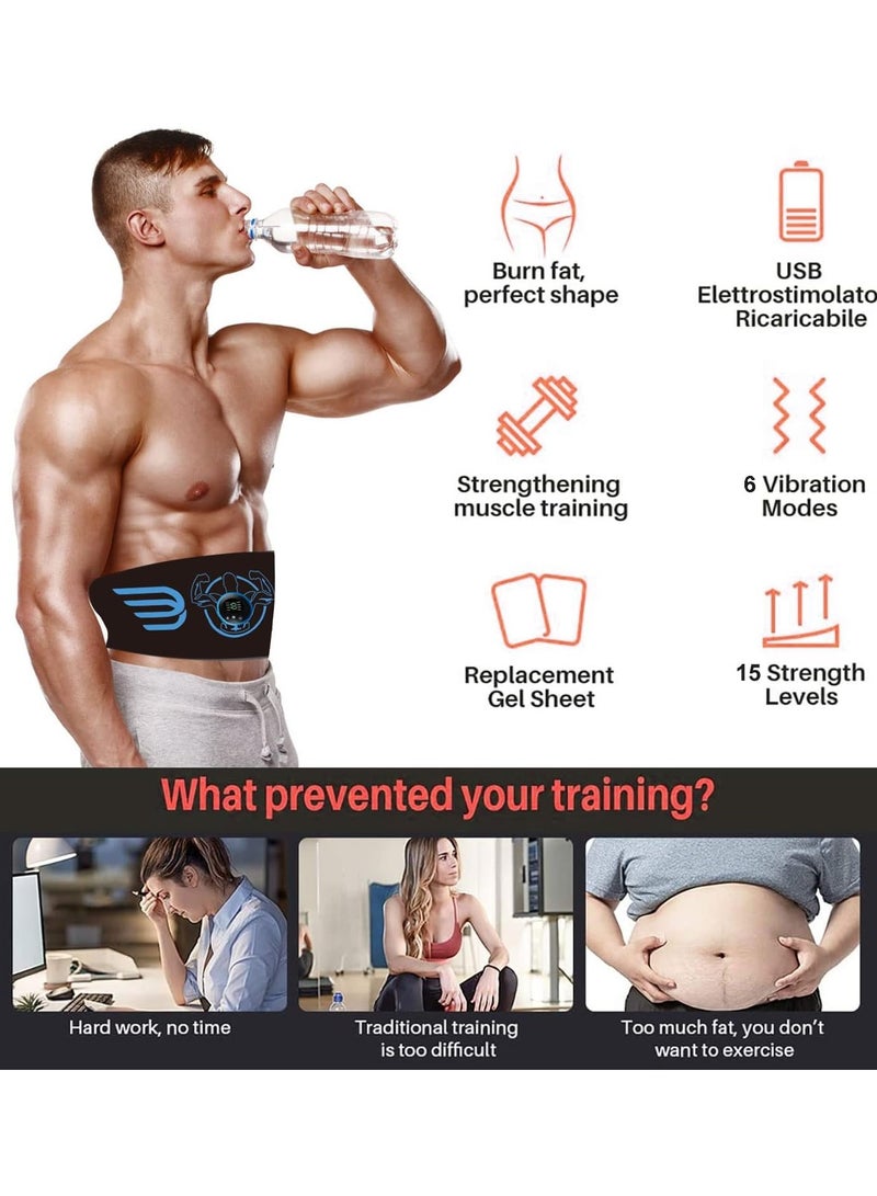 Generic Muscle Stimulator, Abs Trainer AbdominalMuscle Toner Electronic Toning Belts WorkoutHome Fitness Device with USB Rechargeable forAbdomen Arm Leg Men and Women  - Image 3