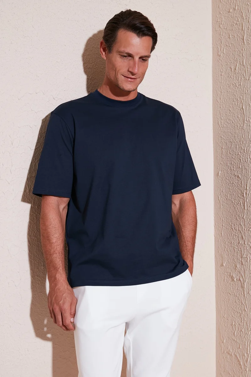 بوراتي Cotton Oversize Crew Neck Basic T Shirt Men's T Shirt 5902365