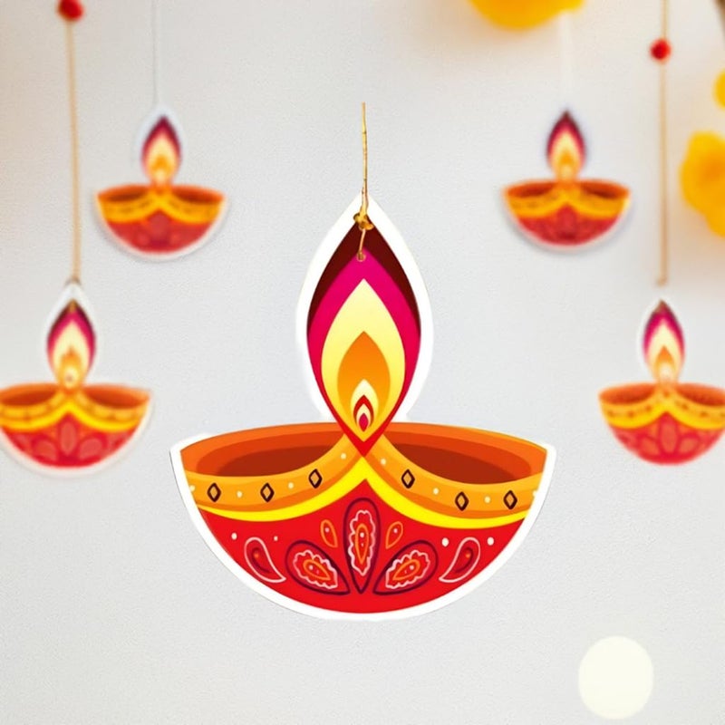 SpecialYou.in Special You Diwali Decoration for Home Hanging with Paper Hanging Diya for Home Decorations, Deepawali Decoration Items, Home Decor Items- Pack of 10 - Image 2