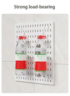HOOPZOZA Pegboard Wall Organizer  kit Pegboard storage combination Kit Hanging Pegboard for Organizing kit for installation without drilling holes for Office Kitchen Bedroom Living Room Balcony White  - Image 4