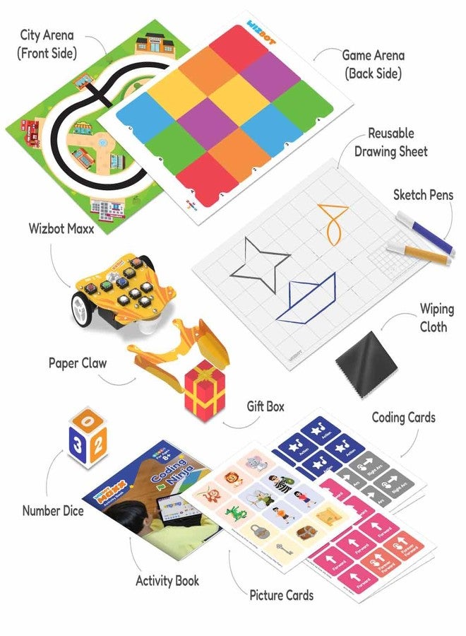 Wizbot Maxx Coding Ninja Screen-Free Robot Toy Kit | Scratch Coding kit for Kids | Puzzles, Games & Drawing | 25+ Activities | Birthday Gift for Boys & Girls 8,9,10 Years - Image 2