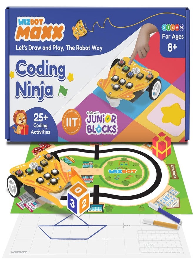 Wizbot Maxx Coding Ninja Screen-Free Robot Toy Kit | Scratch Coding kit for Kids | Puzzles, Games & Drawing | 25+ Activities | Birthday Gift for Boys & Girls 8,9,10 Years - Image 1