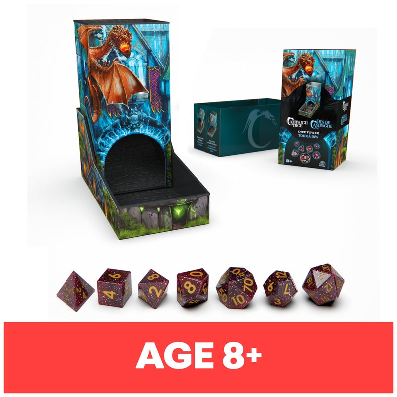 Spin Master Games Campaign Dice Tower Portable 7 Polyhedral Dice RolePlaying Board Games DND Dungeons Dragons MTG Magic The Gathering for Adults  Kids Ages 8 and up - Image 2