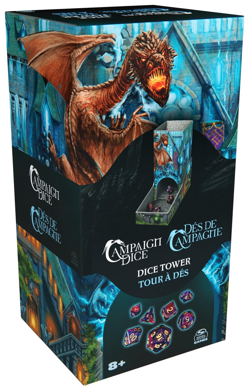 Spin Master Games Campaign Dice Tower Portable 7 Polyhedral Dice RolePlaying Board Games DND Dungeons Dragons MTG Magic The Gathering for Adults  Kids Ages 8 and up - Image 1