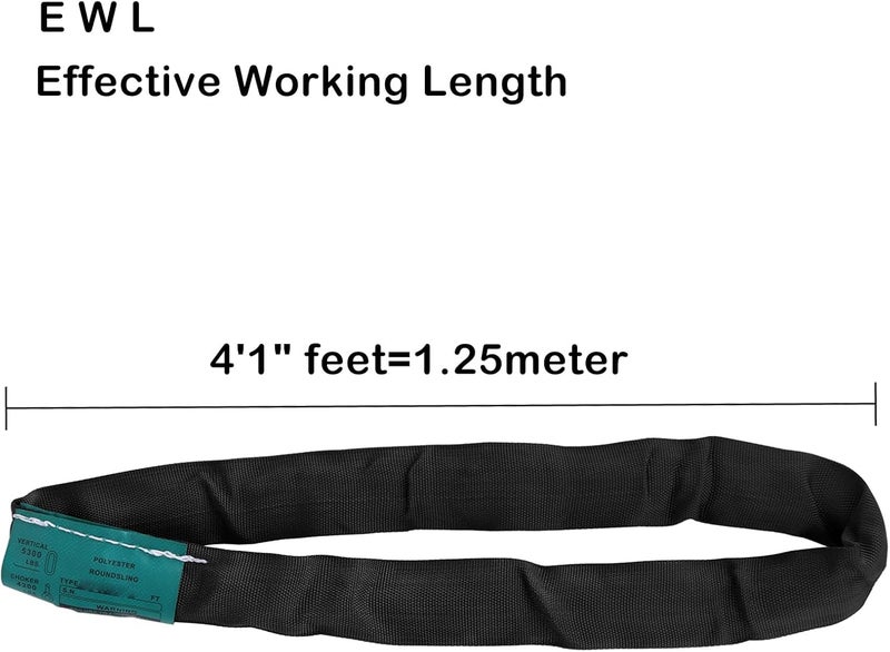runner deer Black Spanset Round Slings 2-Pack 5300lb for Aerial Hoop Rigging polyeste sling for Yoga Hammock Aerial Silks Wrap Over Tree Limbs or Beams - Image 1