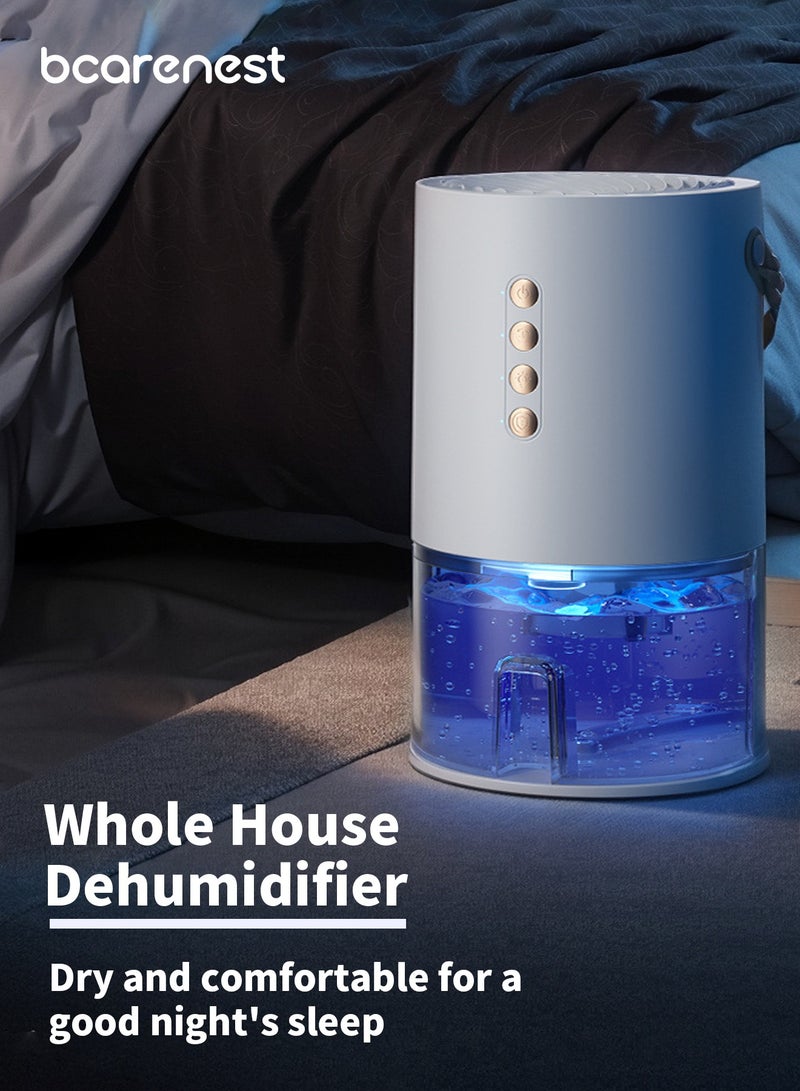بكارنست مزيل رطوبة منزلي بخزان مياه سعة 1.3 لتر، مناسب لغرف النوم والحمامات. يتميز بخاصية إزالة الرطوبة الذكية، وإضاءة RGB، ومستوى ضوضاء منخفض، وثلاثة أوضاع مؤقت. مثالي للاستخدام العائلي. - Image 1