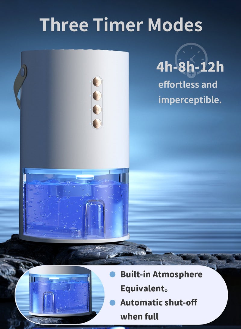 بكارنست مزيل رطوبة منزلي بخزان مياه سعة 1.3 لتر، مناسب لغرف النوم والحمامات. يتميز بخاصية إزالة الرطوبة الذكية، وإضاءة RGB، ومستوى ضوضاء منخفض، وثلاثة أوضاع مؤقت. مثالي للاستخدام العائلي. - Image 5