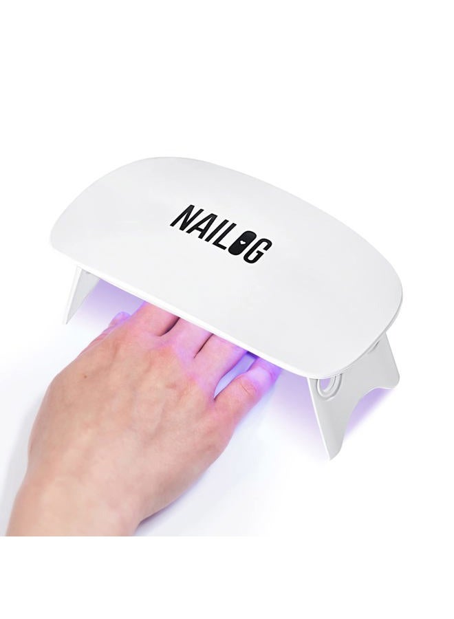 NAILOG UV LED Nail Lamp, Mini 6W UV Light with USB Cable, Portable Nail Dryer Light for Gel Nails Polish Manicure, Handheld Nail UV Lamp for Curing - Image 1