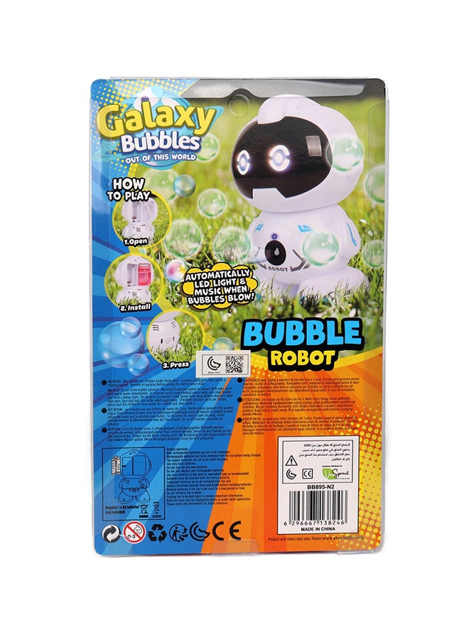 Galaxy Toys - آلة فقاعات روبوت فضائي مع ضوء وموسيقى مع 2x30 مل محلول فقاعات - Image 1