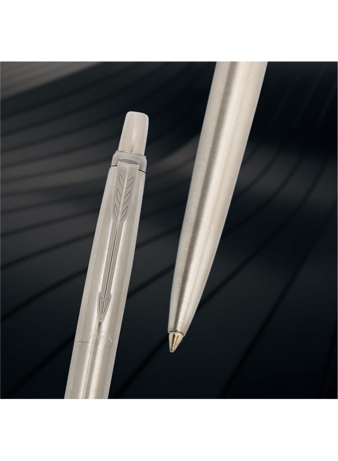 Parker Jotter Stainless Steel Chrome Trim Ball Pen | Ink Color - Blue | Perfect For Employees | Unique Gifts For Entrepreneurs - Image 2