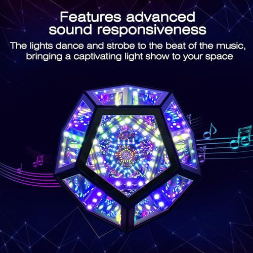 Mito Infinity Mirror Light Infinite Dodecahedron Color Art Light for Gaming Room Decor 3D Hyper Cube RGBW Color Changing Night Lighting for Computer Gaming Desk Birthday Christmas Gift - Image 4
