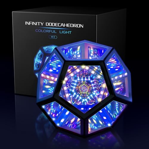 Mito Infinity Mirror Light Infinite Dodecahedron Color Art Light for Gaming Room Decor 3D Hyper Cube RGBW Color Changing Night Lighting for Computer Gaming Desk Birthday Christmas Gift - Image 1
