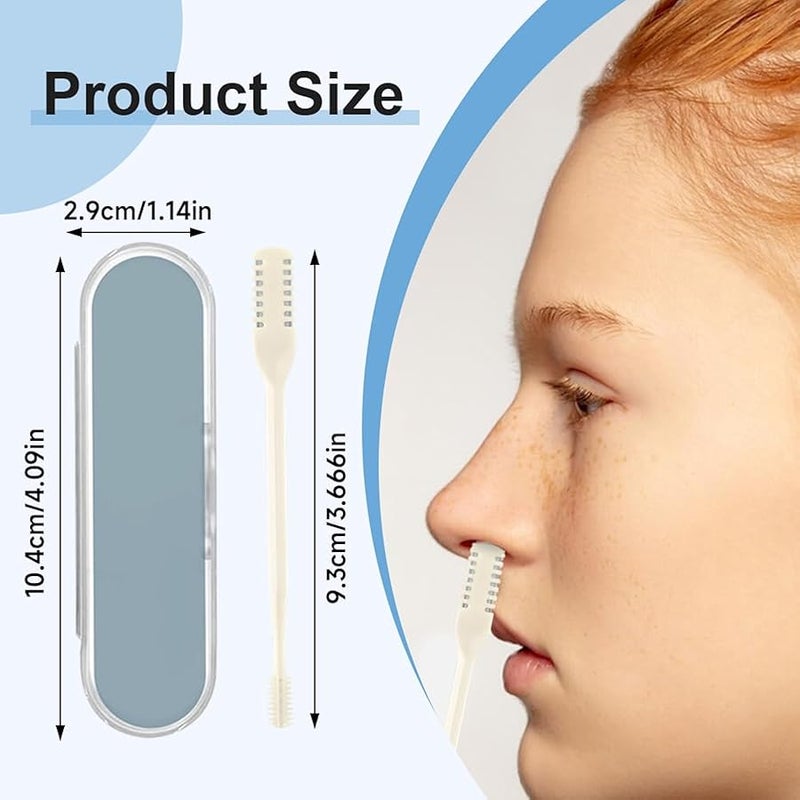 2-in-1 Nose Hair Trimmer for Daily Use,2026 Manual 360° Rotating Nostril Hair Removal Tool Double Sided Blade Travel Size,Nasal Hair Cutter for Women Men (Green, 6 Pcs) - Image 2